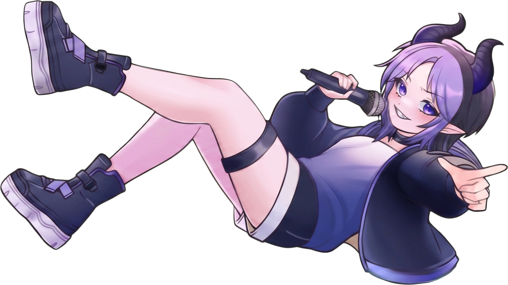 xVqid full-body caster art holding a microphone